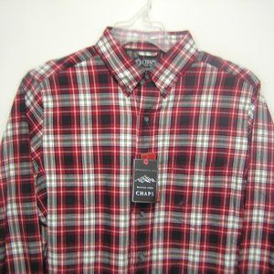MEN'S RED PLAID FLANNEL SHIRT MEDIUM